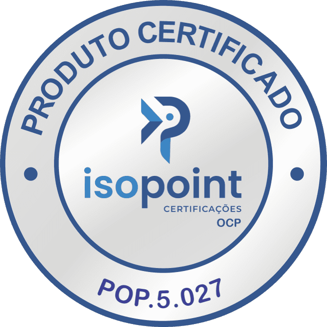 Selo de conformidade ISOPOINT vinculado ao certificado CS.2025.00714